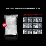 Nail Tips Nail plate C arc full sticker Ballet nail 300 pieces Trapezoidal extended fake nail patch Transparent seamless patch manicure