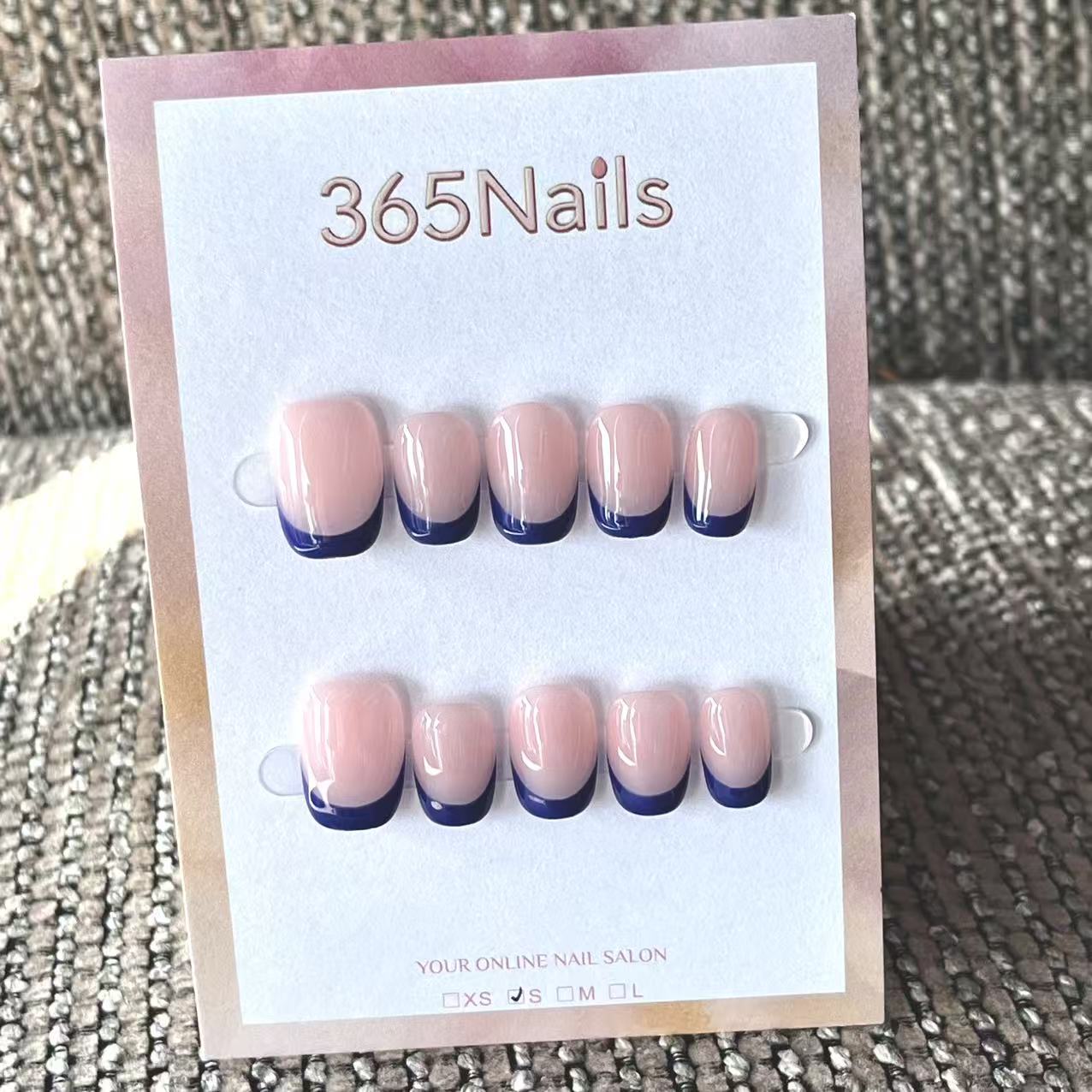 Handmade French patch manicure, multi-color and multi-reusable full coverage fake nail set