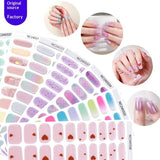 Semi-Cured Gel Nail Strips Sparkle Rainbow Aurora Sheer Glossy Design (MOQ=3)