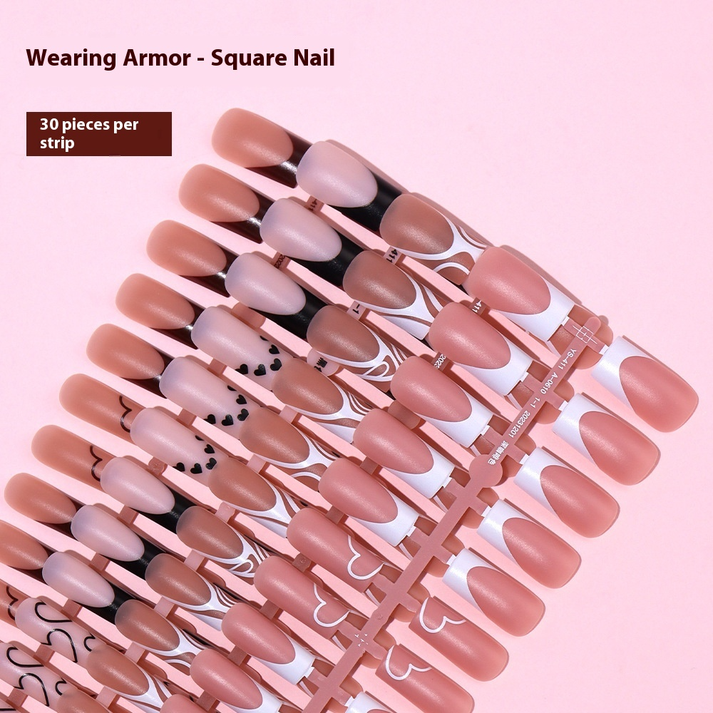 Nail Tips hot-selling French wearable manicure 30 pieces, whole bulk detachable wearable nail seamless fake nail patch