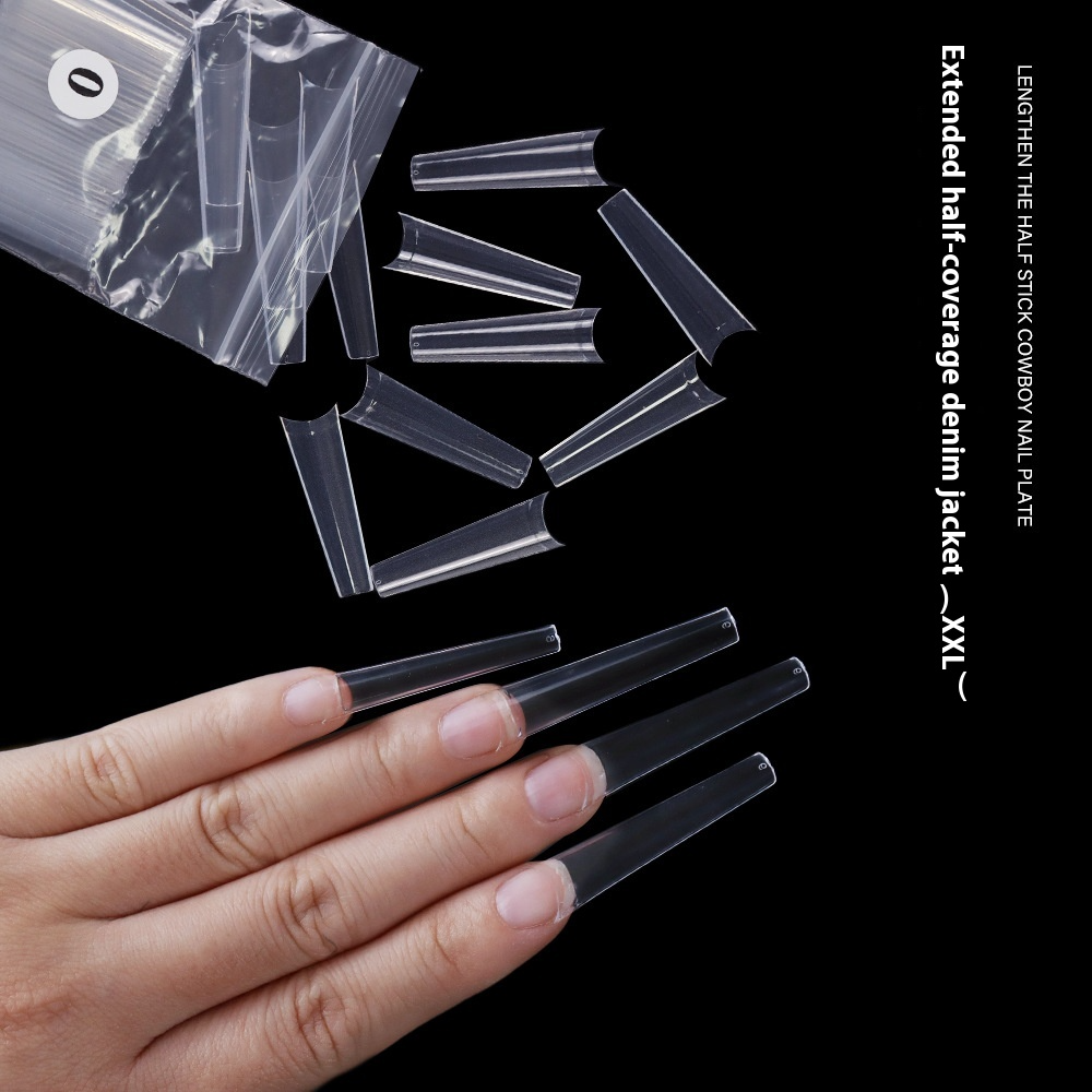 Extra Long Clear Half Stick Nail Tips (MOQ=3)