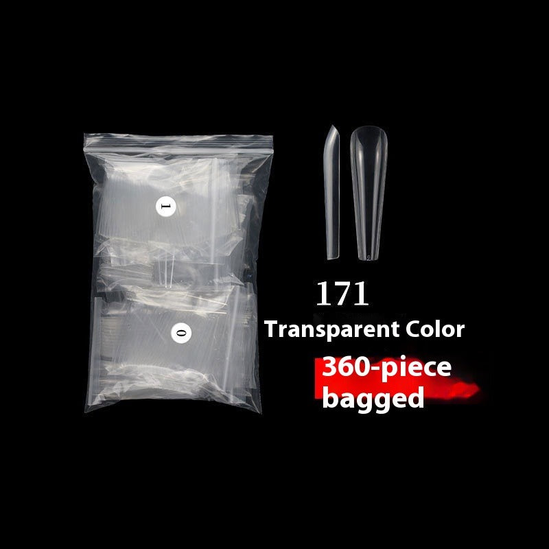 Nail Tips Nail piece Transparent  360 pieces Boxed seamless lengthened fake nail piece C arc full sticker Ballet nail patch manicure
