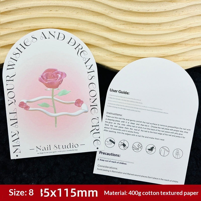 Embossed Cotton Paper Display Cards for Press On Nails (MOQ=50)