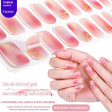 Semi-Cured Gel Nail Strips 3D Foil Gold Pink Gradient Glossy Set (MOQ=3)
