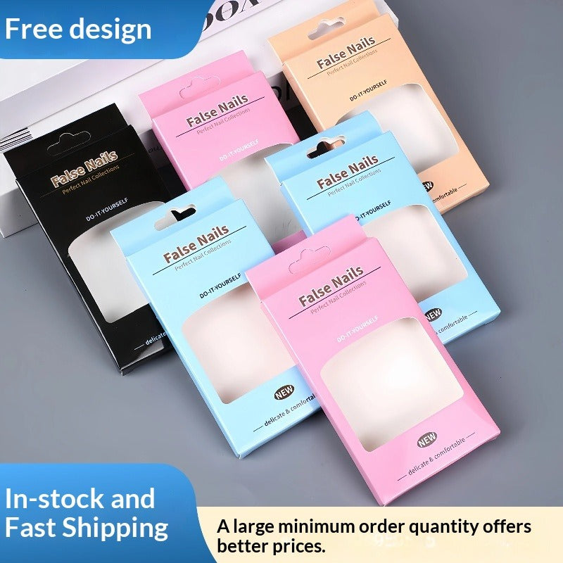 Pastel Window Box Press On Nail Packaging (MOQ=100)