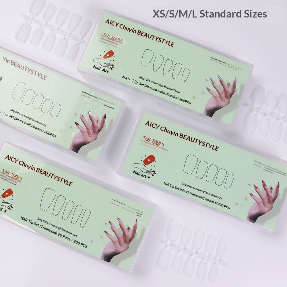 365nails Double-Sided Matte Nail Tips | Short Oval, Tapered, Short Tapered, Almond (XS/S/M/L)