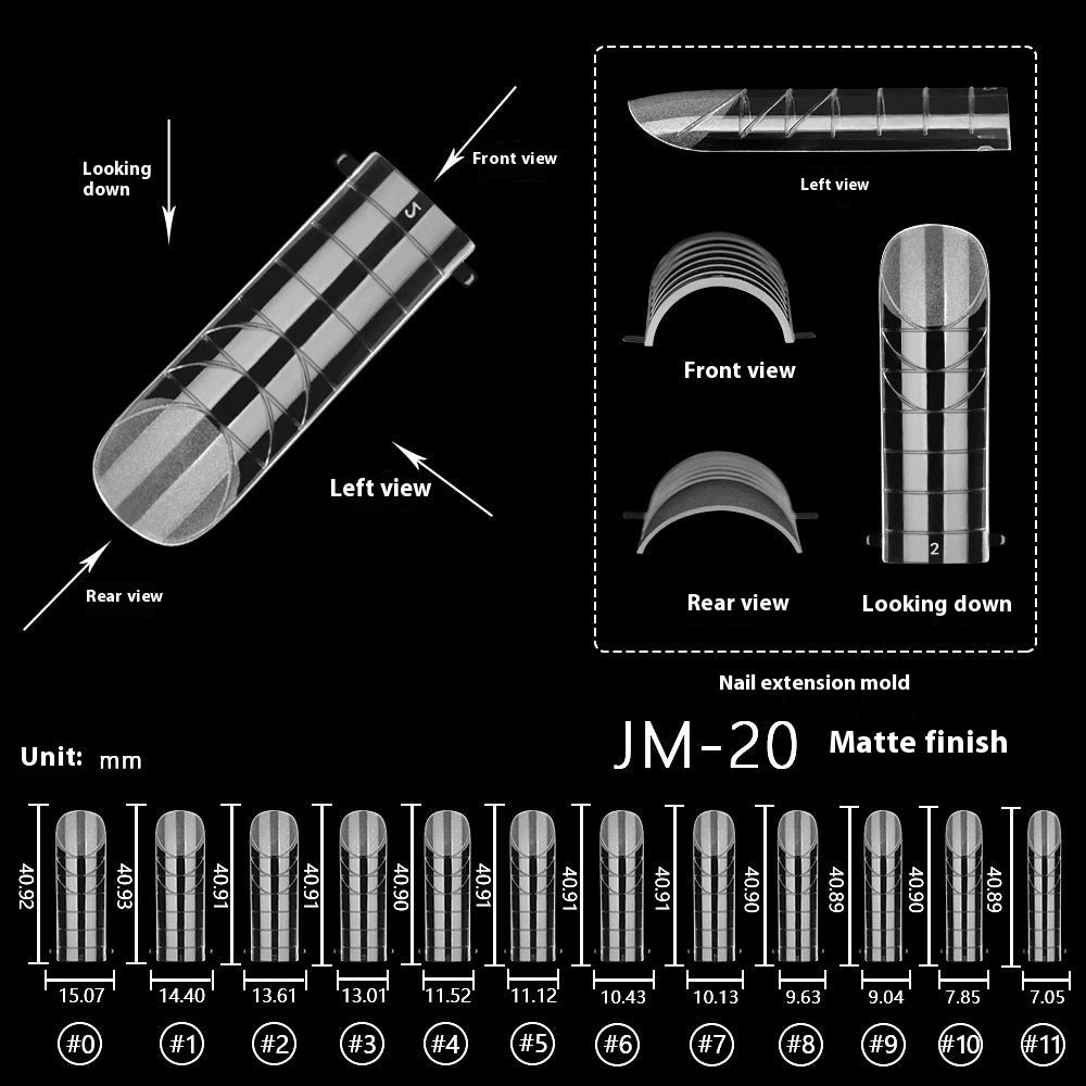 Nail Tips 120 transparent crystal nail molds, boxed with graduated crystal extension nail molds,  rapid phototherapy extension nail molds