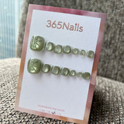 365nails: "ink wash jade pattern" – handmade press-on pedicure