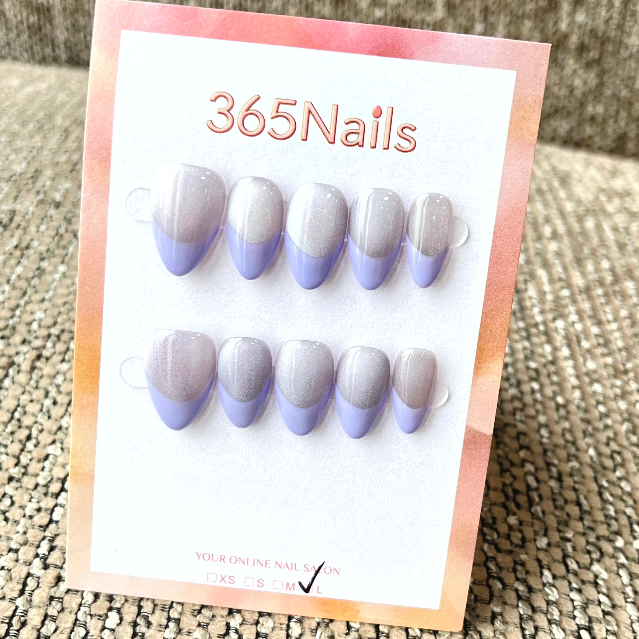 365nails 황혼의 안개 모던 프렌치 팁 수제 숏 네일