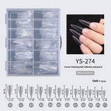 Nail Tips Full number of nail pads, half stickers, shallow stickers, pointed extended models, transparent and seamless 240 pieces, boxed press on nails pads, patch manicures.