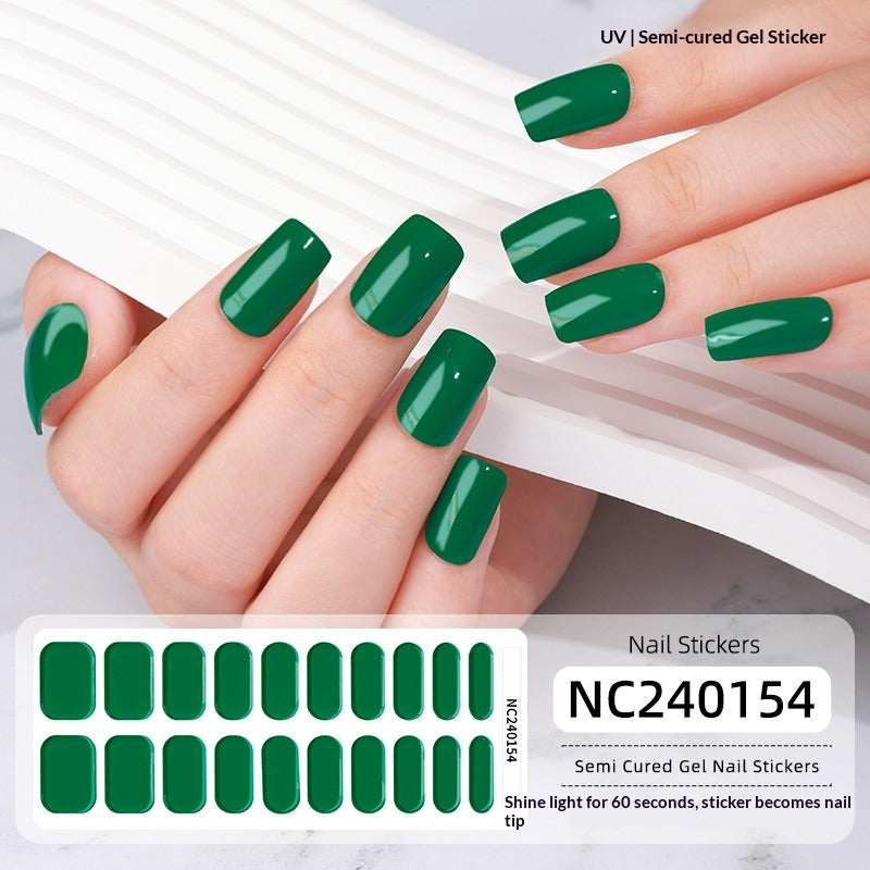 Semi-Cured Gel Nail Strips Solid Pearl Minimal Glossy Design (MOQ=3)