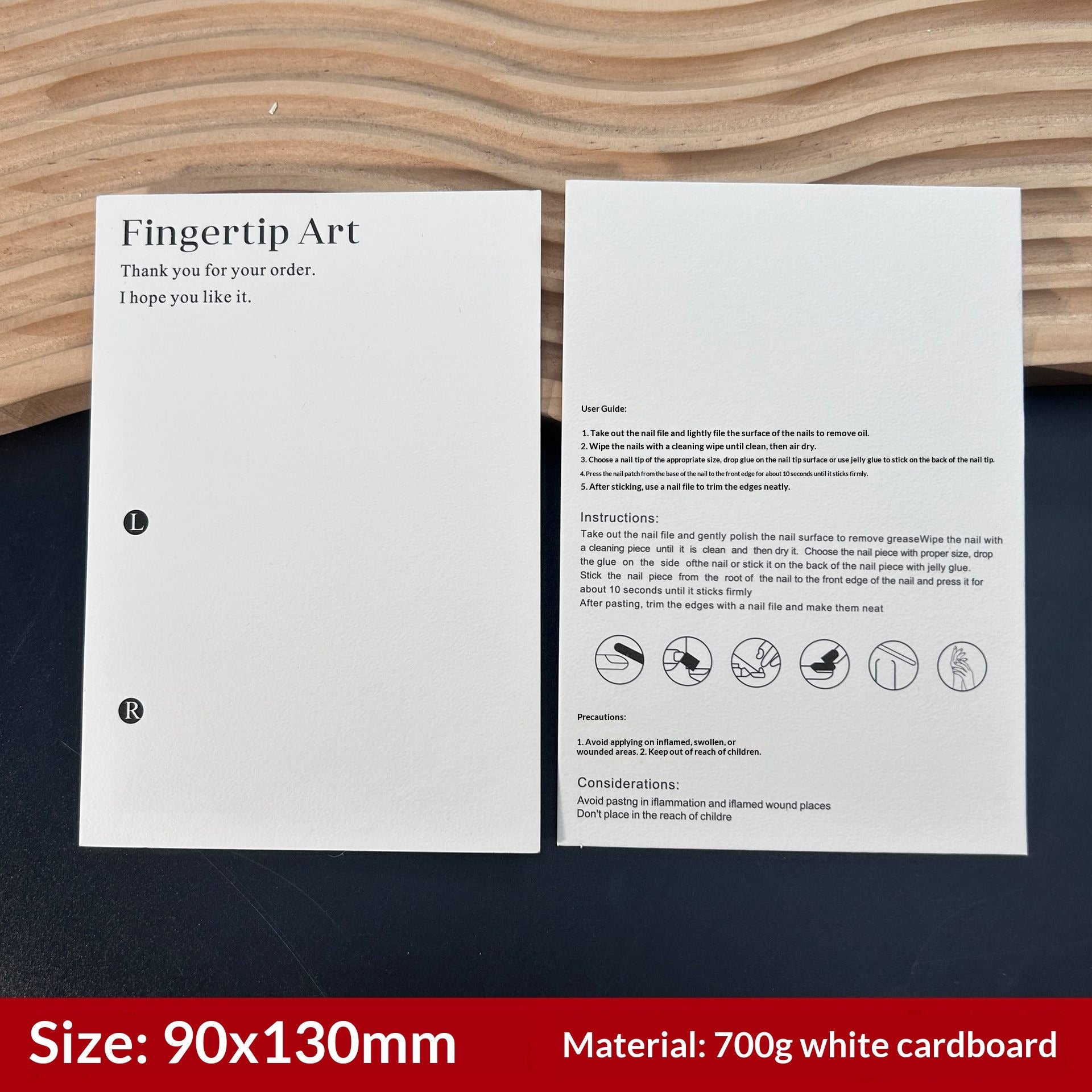 Minimal Packaging Cards for Press On Nail Sets (MOQ=50)