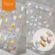 Space Bear Adventure – Cute Cartoon Nail Art Set