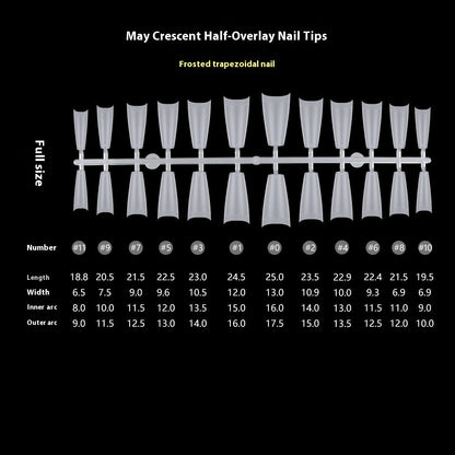 Nail Tips Transparent nail piece wholesale 30 pieces, full number, light and thin, full sticker, trapezoidal non-marking, wear-free patch, frosted nail piece