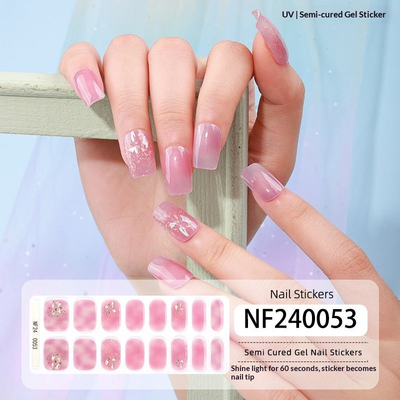 Semi-Cured Gel Nail Strips 3D Foil Shine Glam Emboss Effect (MOQ=3)