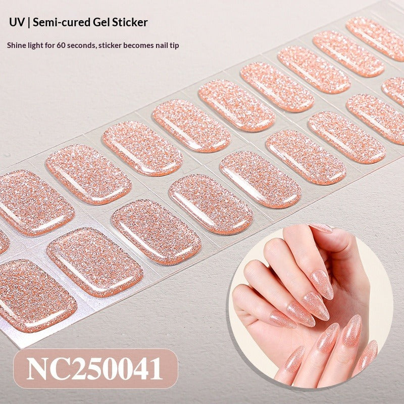 Semi-Cured Gel Nail Strips Ultra Sparkle Pure Shimmer Glossy Design  (MOQ=3)