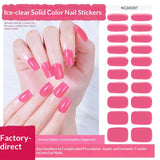 Semi-Cured Gel Nail Strips Pure Color Sheer Glossy Design (MOQ=3)