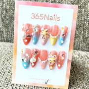 365nails：「美人魚蘭」— 3D 立體花朵與奢華珍珠漸層手工製杏仁形穿戴甲