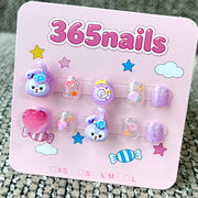365nails: "Lavender Bunny Dreams" – 3D Character Handmade Short Nails