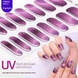Semi-Cured Gel Nail Strips 3D Foil Glitter Glossy Design (MOQ=3)