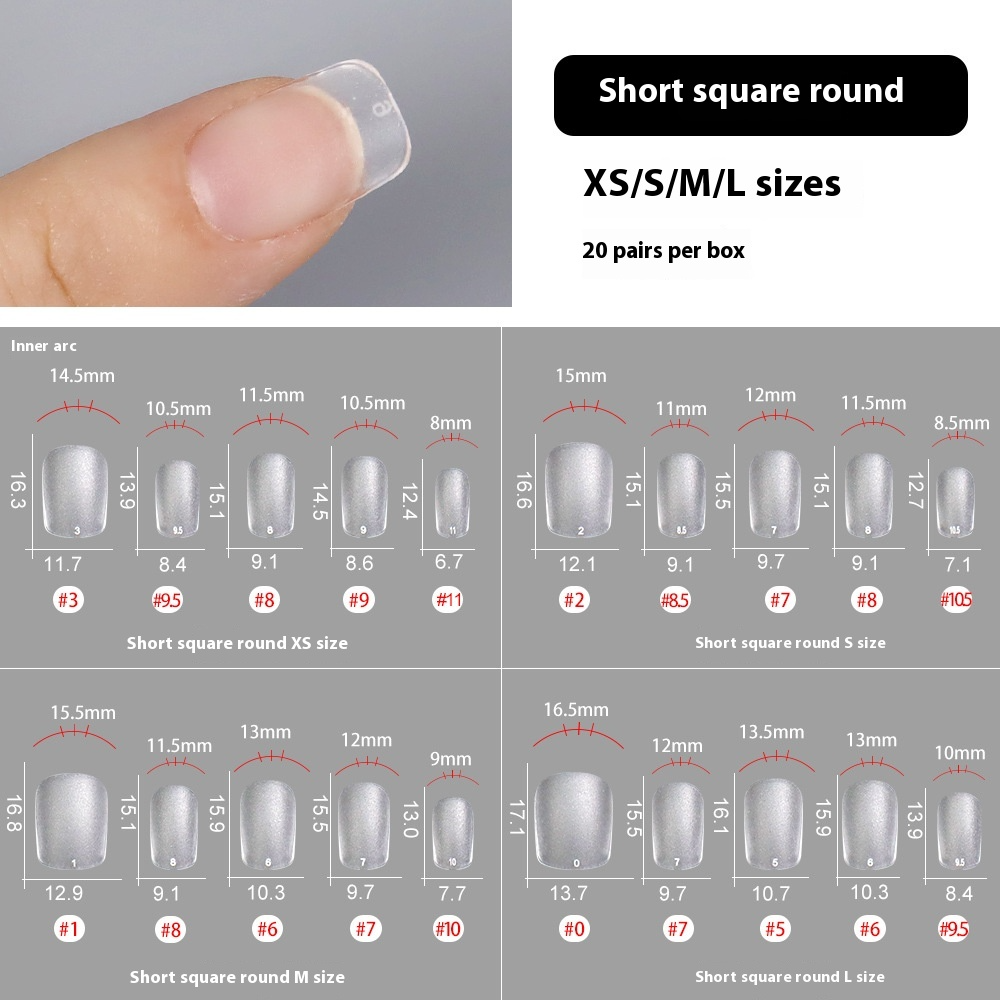 Nail Tips Special nail pads for press on nails, 200 pcs without engraving and grinding, standard size sub-size patch, fake nail manicure.