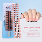 Nail Tips New  French press on nails 240 pieces boxed fake nail manicure work in progress matte full sticker French nail piece