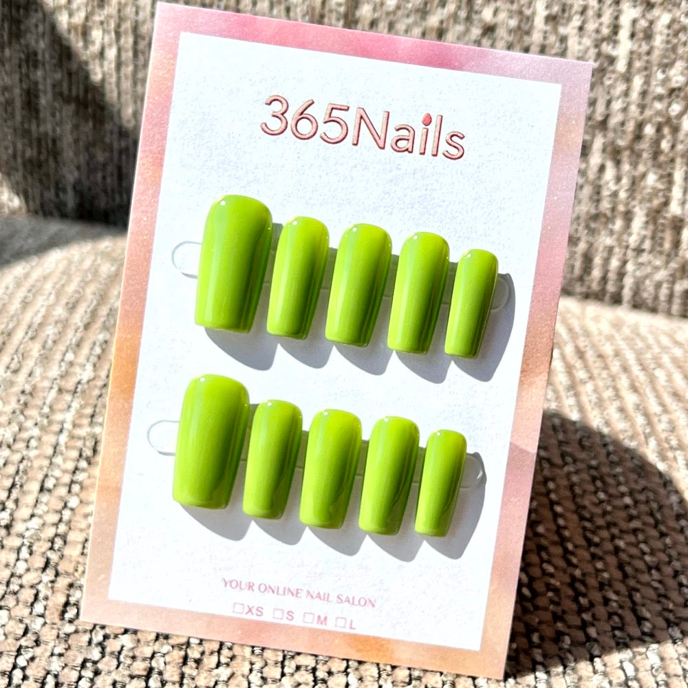 "Structured Medium Square" - Solid Color Handmade Nails (20 Colors Available)