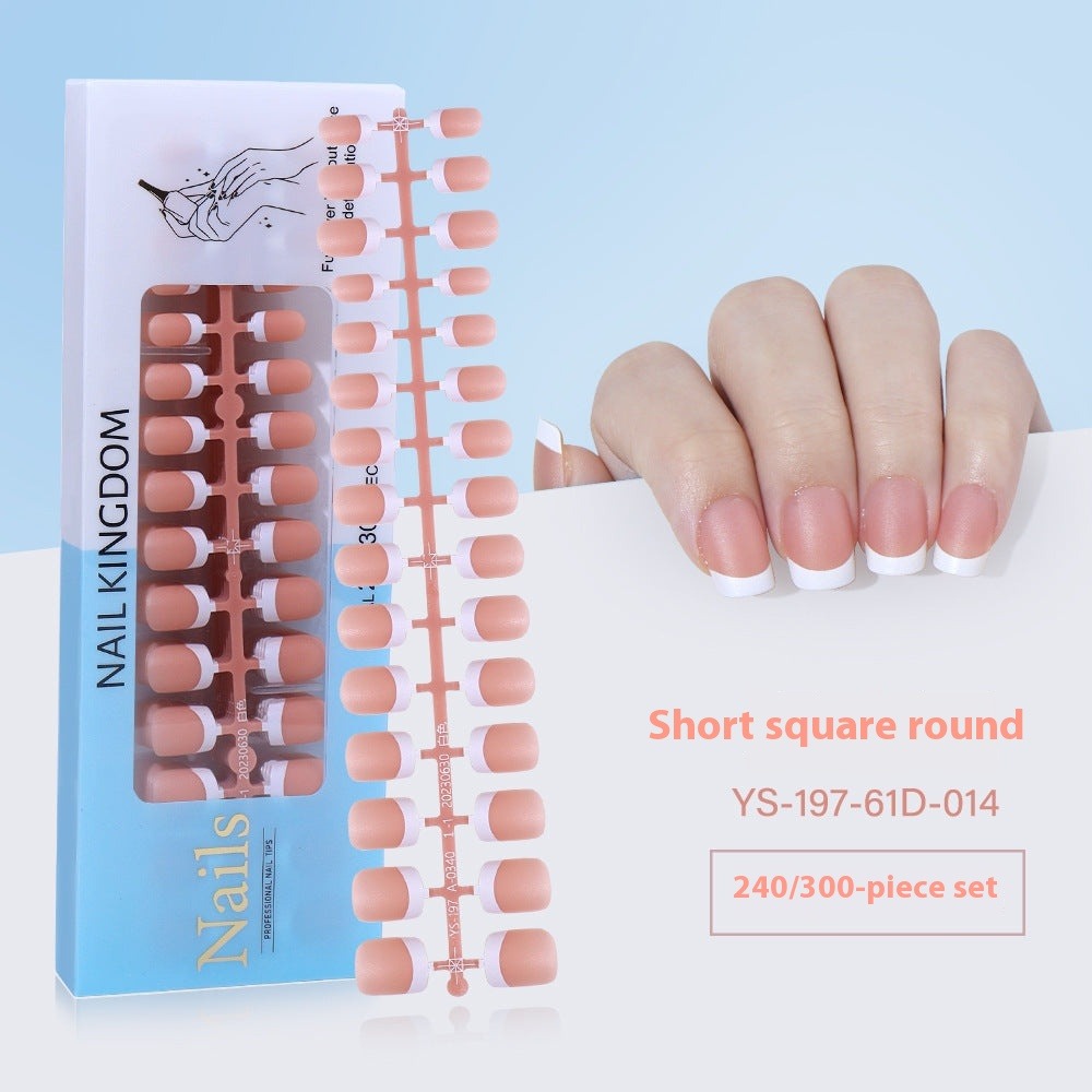 Nail Tips New  French press on nails 240 pieces boxed fake nail manicure work in progress matte full sticker French nail piece