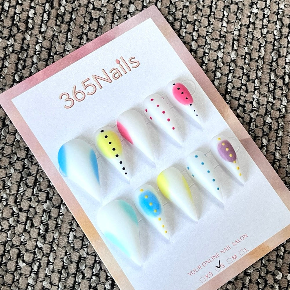 Sorbet Signals - Pastel Airbrush Press-On Nails