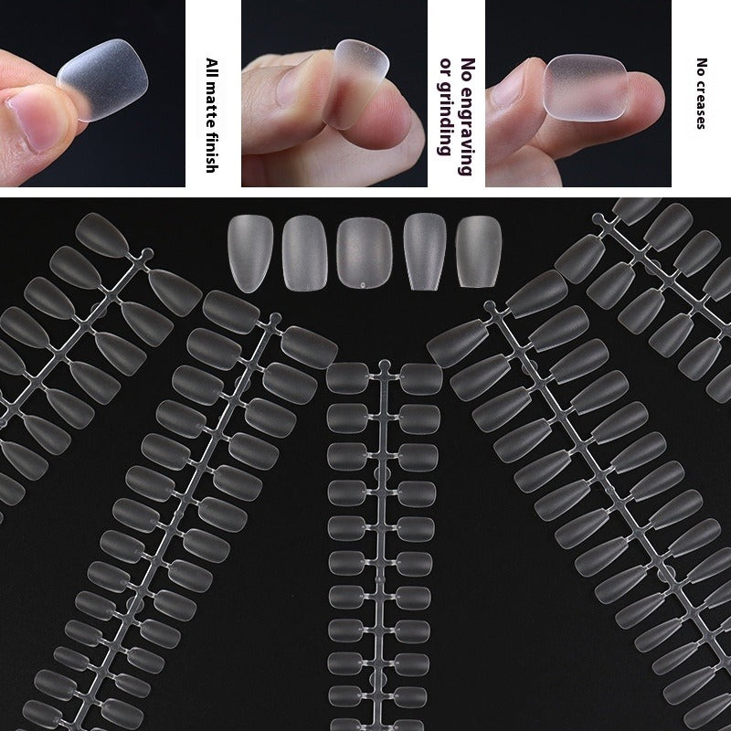 Nail Tips Transparent nail piece wholesale 30 pieces, full number, light and thin, full sticker, trapezoidal non-marking, wear-free patch, frosted nail piece