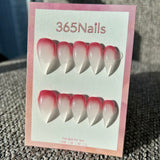 Strawberry Milk Dragon Claw Stiletto Red & White Gradient Premium Handmade Dragon nail