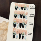 Blue Floral Gradient Chic Press On Nails