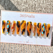 365nails: "Amber Tortoise" – Coffin Handmade Press-On Nails