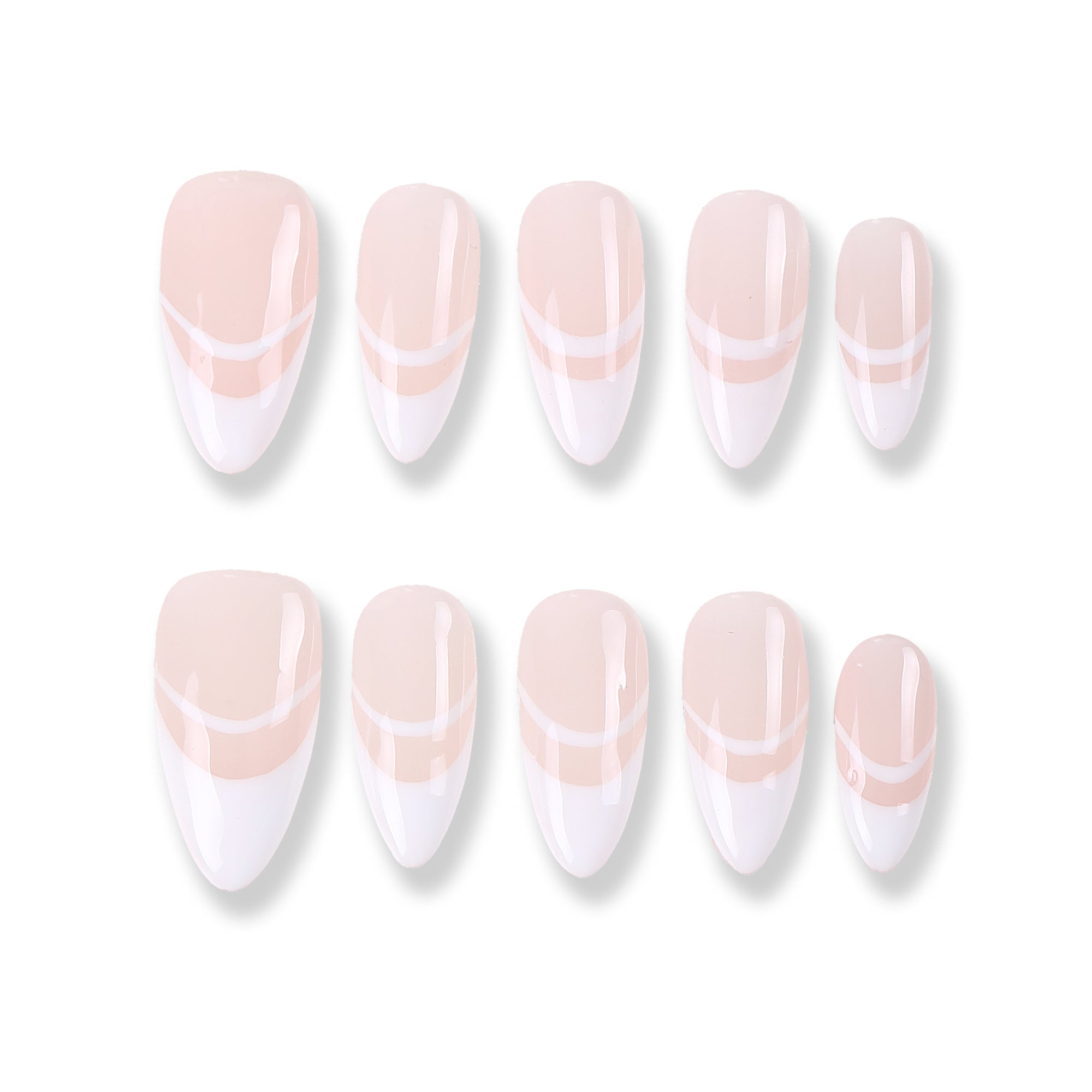 Popular color matching finished nail art naked white