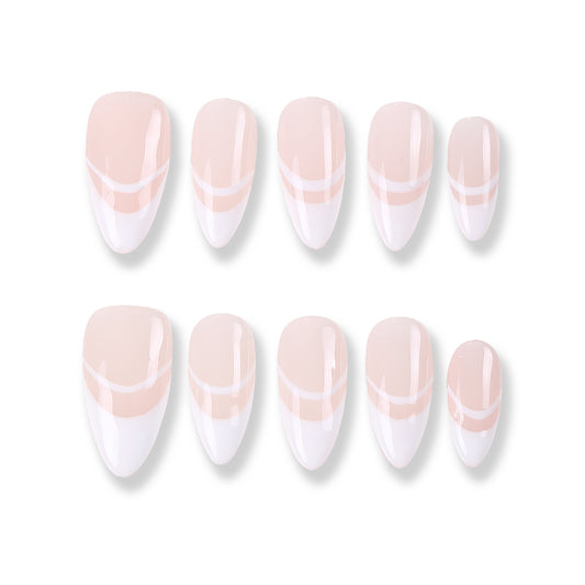 Popular color matching finished nail art naked white