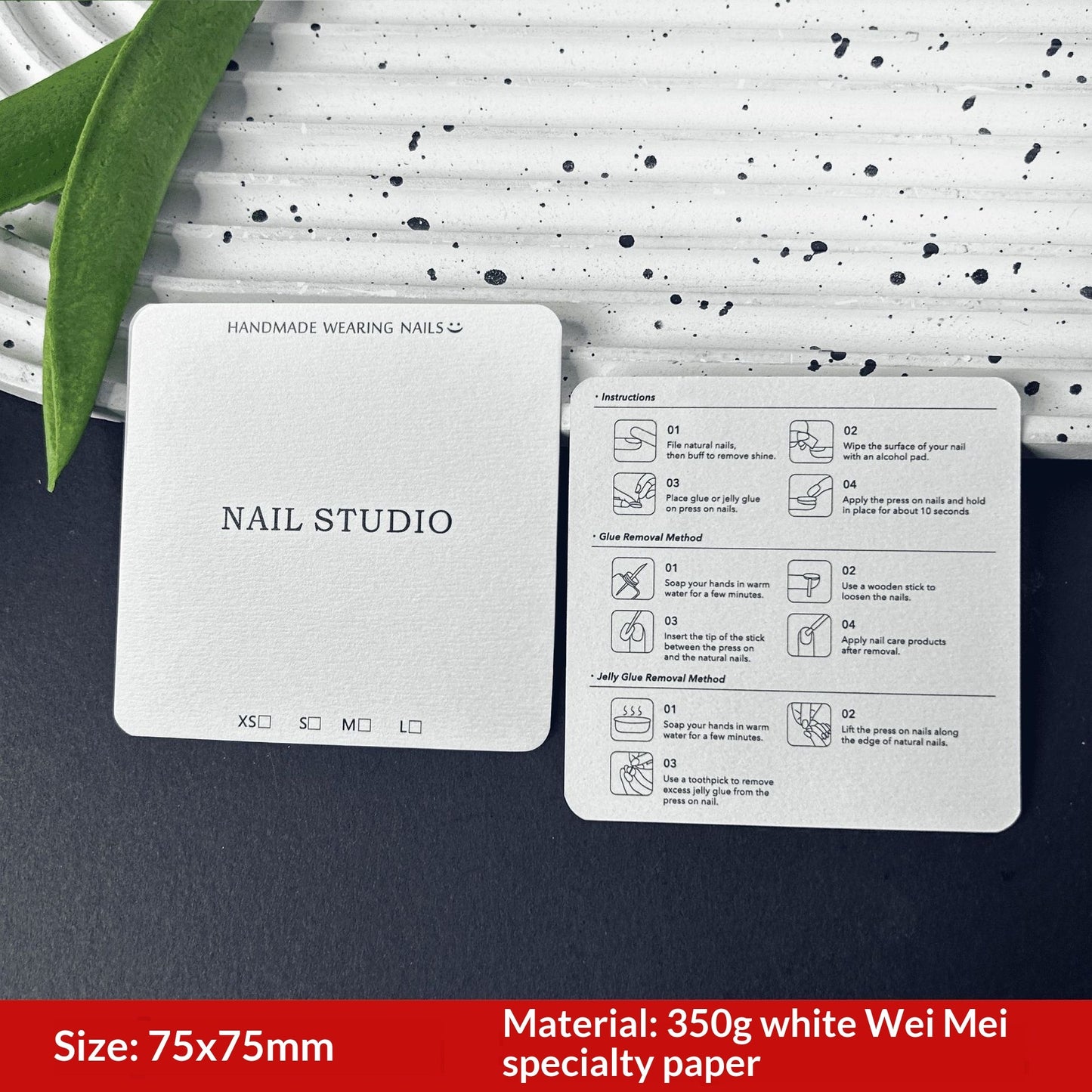 Premium Nail Display Cards with Artistic Gradient Background (MOQ=50)