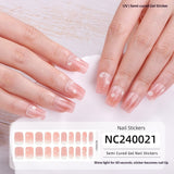 Semi-Cured Gel Nail Strips Soft Pink Gradient Glossy Natural Everyday Wear Set (MOQ=3)