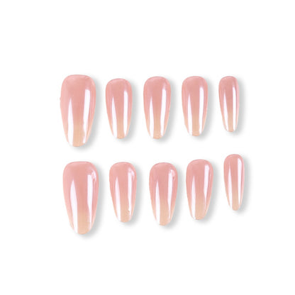 365Nails Creamy Nude-Pink Jelly Gloss Almond Press-Ons