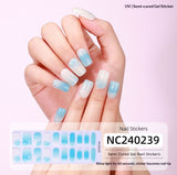 Semi-Cured Gel Nail Strips Gradient French Soft Pink Glossy Set (MOQ=3)