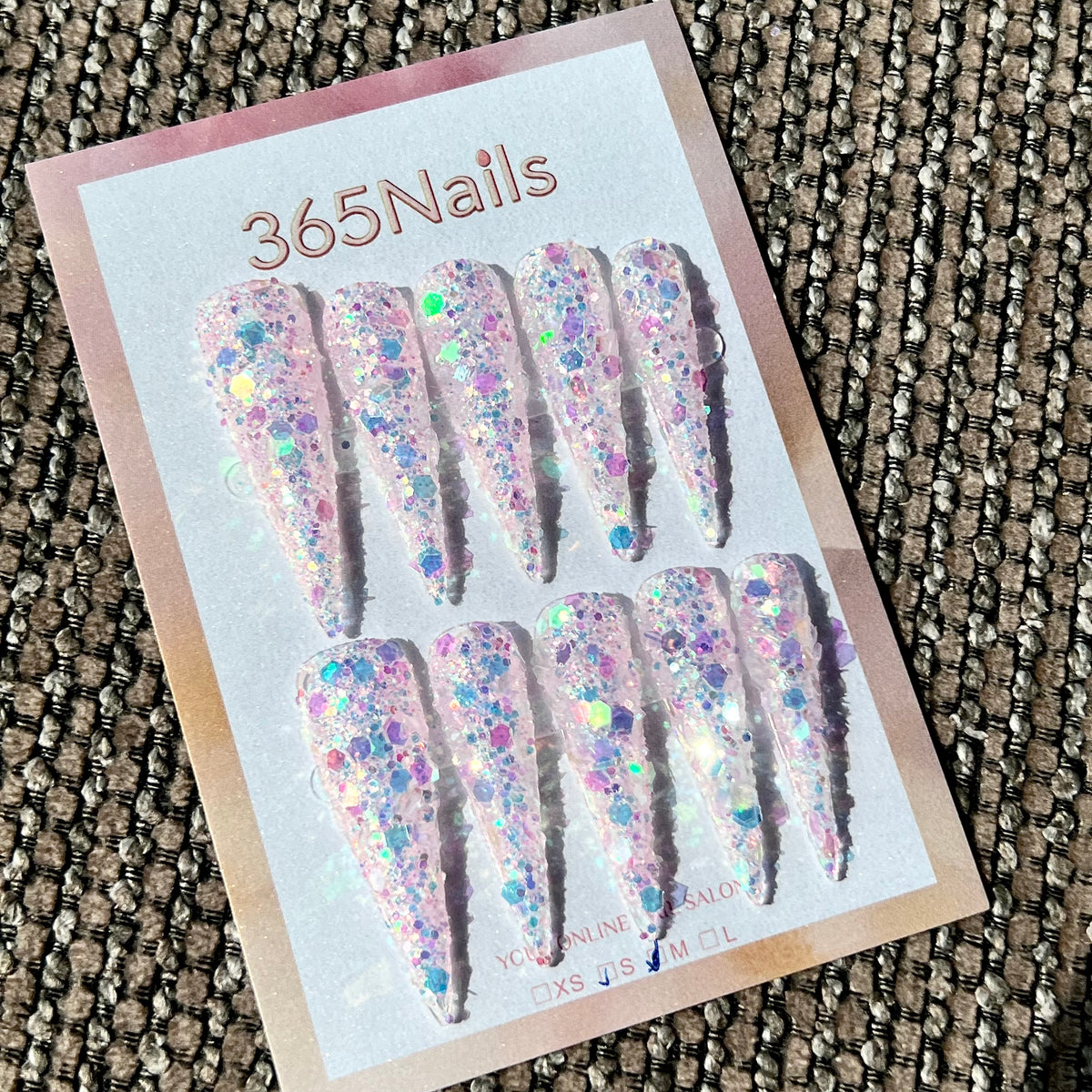 Aurora Confetti - Iridescent Chunky Glitter Stiletto Press-On Nails | Starry Glitter Series