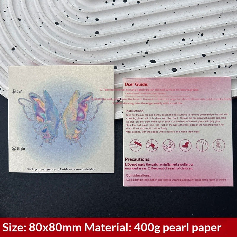 珍珠光澤手工製穿戴甲展示卡 (MOQ=50)