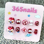 365nails: "Lucky Lion's Roar" – 3D Festive Handmade Short Nails