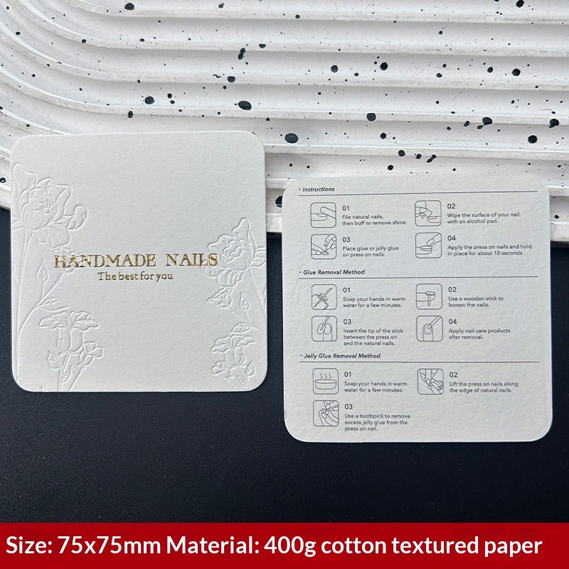 Embossed Cotton Paper Display Cards for Press On Nails (MOQ=50)