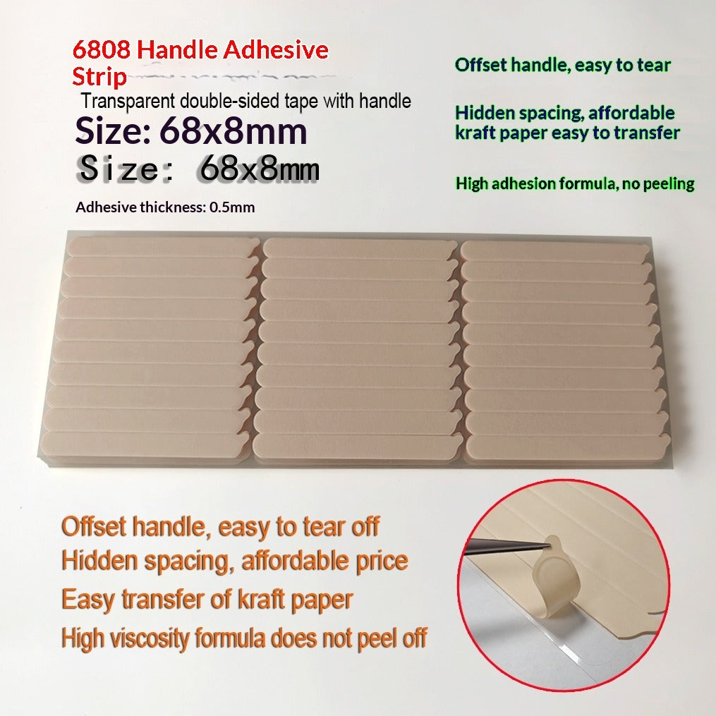 Crystal adhesive strips for press-on nail display cards
