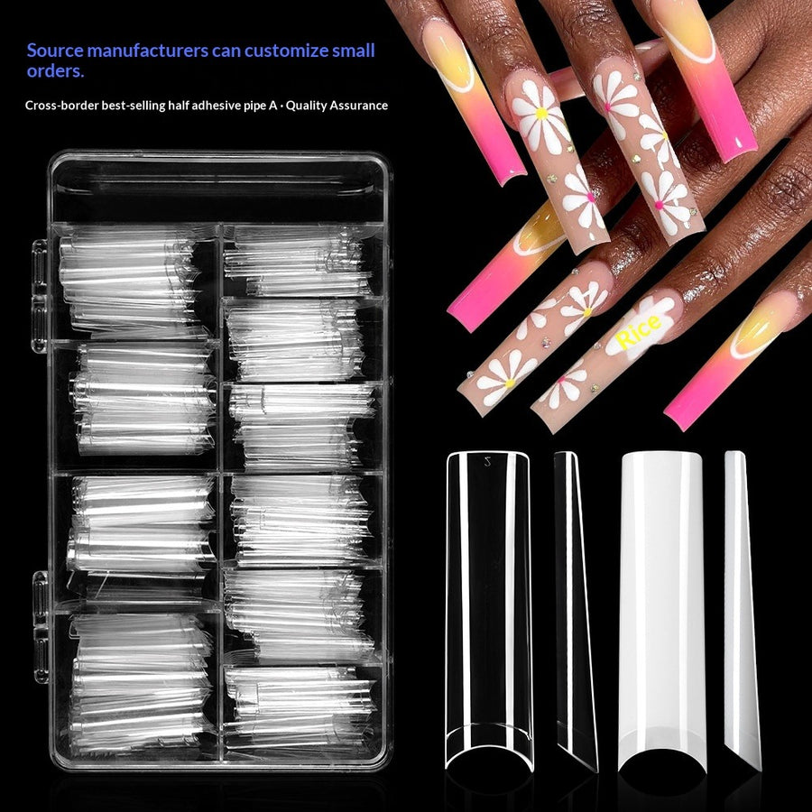 Pro Design Collection: "Half-Cover Tube" – Customizable Half-Cover Tube Nail Tips