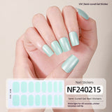 Semi-Cured Gel Nail Strips French Gradient Glitter Bow Glossy Design (MOQ=3)