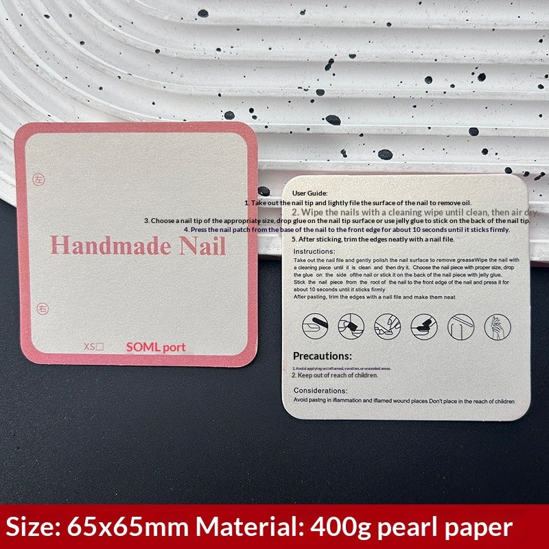 Pearl Finish Display Cards for Handmade Press On Nails (MOQ=50)