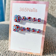 365nails: "rainbow crystal pave" – handmade press-on pedicure