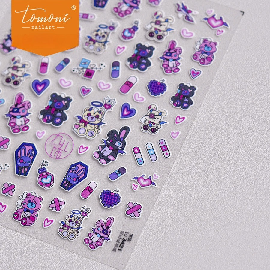 Coelhinho Dark Kawaii – Conjunto de Acabamento 5D em Relevo Estiloso e Fofo