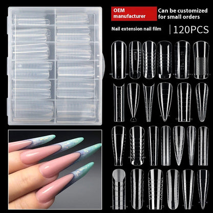 Nail Tips Extension nail mold wholesale, new boxed transparent paperless fast phototherapy nail crystal extension nail mold